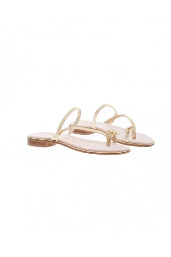 Light gold asymmetrical mules Jacques Loup for women