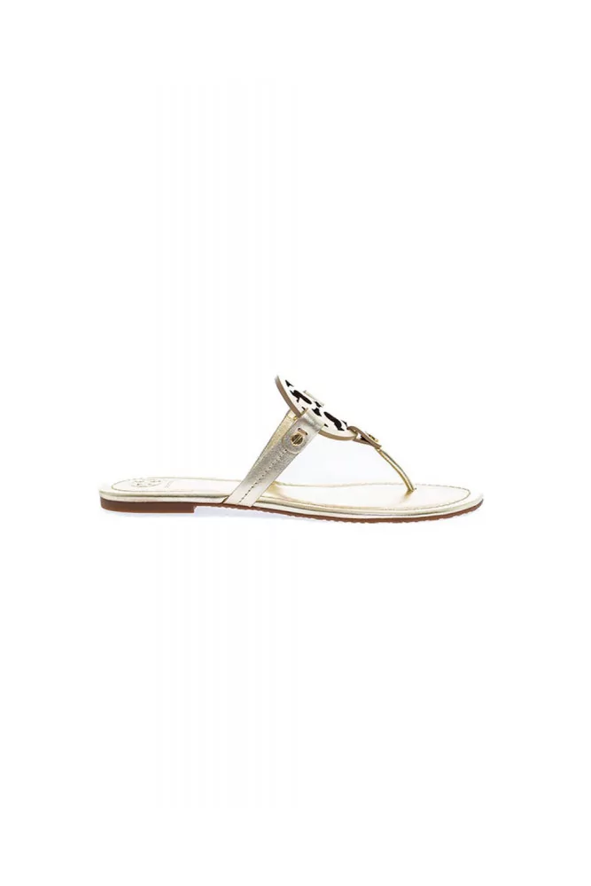 Golden colored toe thong mules "Miller" Tory Burch for women