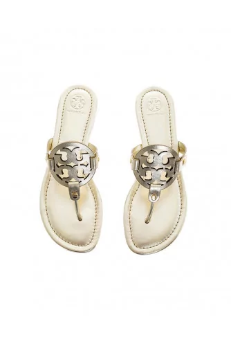 Golden colored toe thong mules "Miller" Tory Burch for women