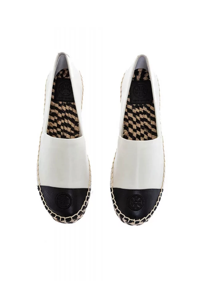 Tory Burch - Espadrilles with leather toe cap and large two-toned outer  sole, white/black for women