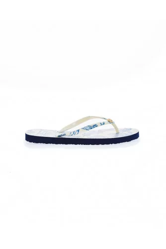 Ivory and light blue flip-flops Tory Burch for women