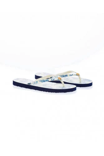 Ivory and light blue flip-flops Tory Burch for women