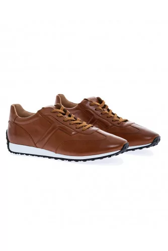 Tennis Tod's "Owens New" veau souple cognac pour homme