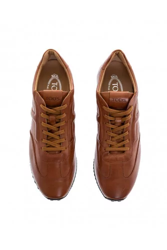 Tennis Tod's "Owens New" veau souple cognac pour homme