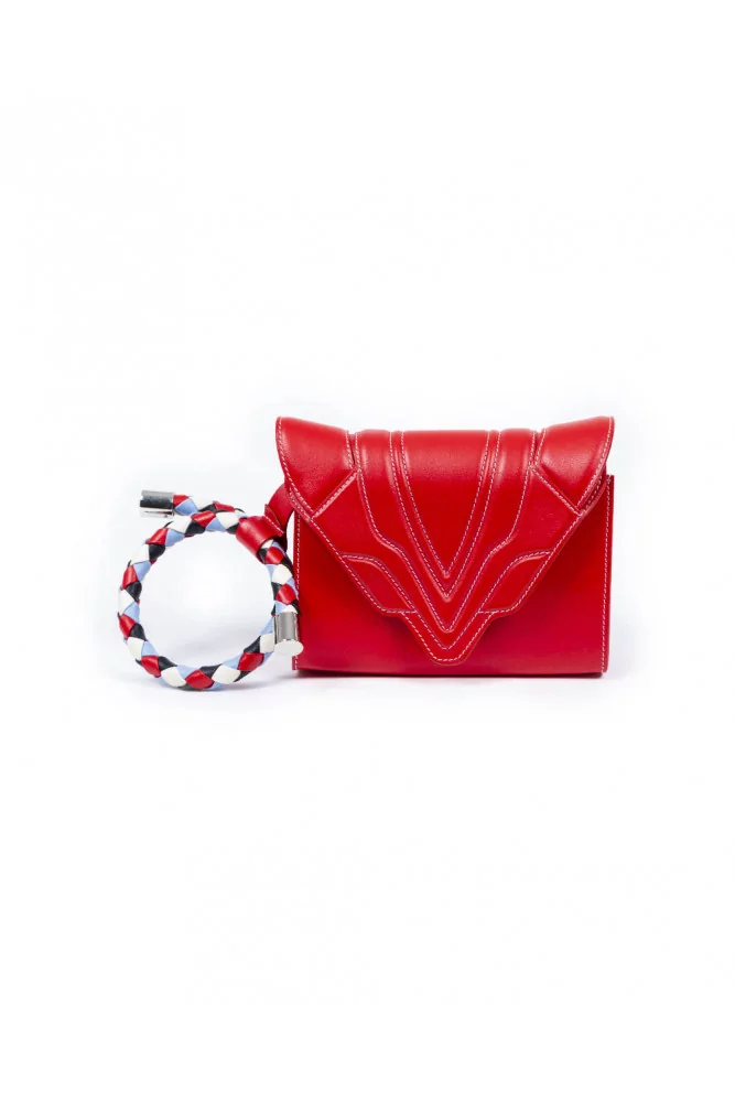 Ring - Pochette en cuir avec anneau multicolore comme anse - multicolor