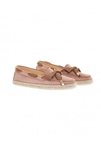 Pink moccasins - rope-soled sandals Tod's for women