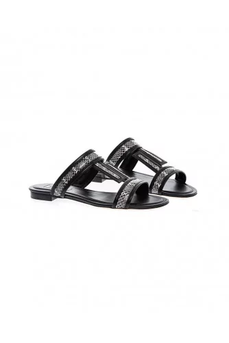 Black mules with snake Tod's for women