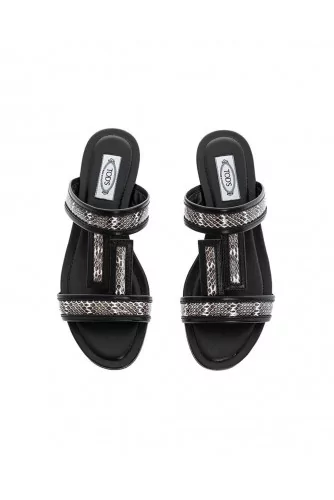 Black mules with snake Tod's for women