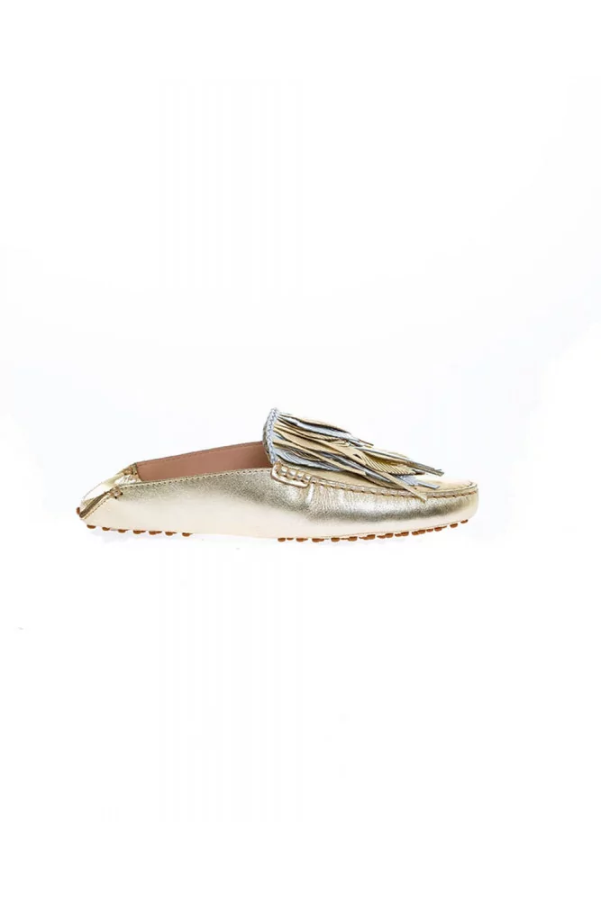 Light gold and silver mules with decorative leaves Tod's for women