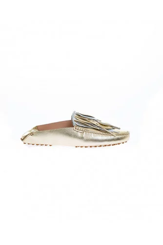 Light gold and silver mules with decorative leaves Tod's for women