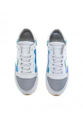 White and turquoise sneakers "Tropez" Philippe Model for women