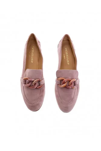 Lilac moccasins with bakelite bit Jacques Loup for women