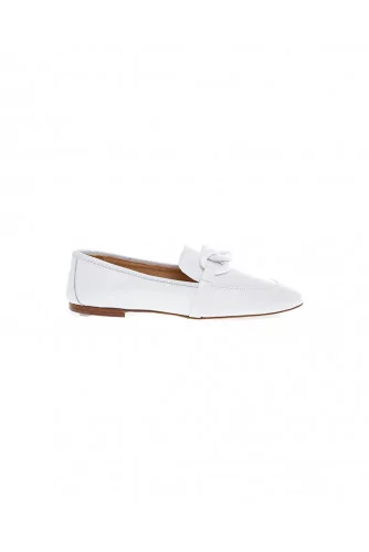 White moccasins with bakelite bit Jacques Loup for women