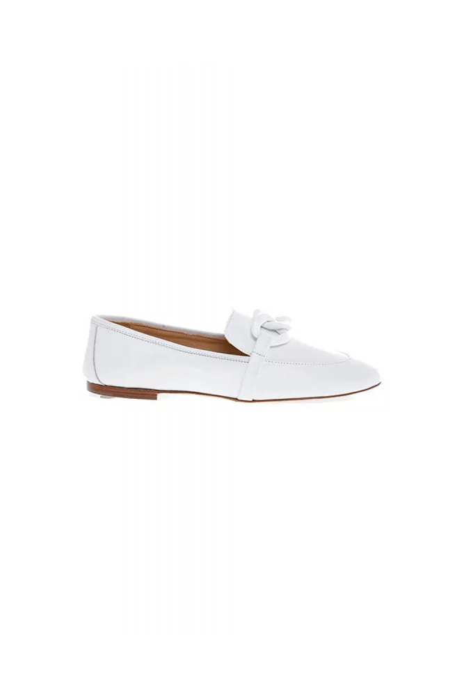 White moccasins with bakelite bit Jacques Loup for women