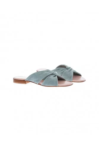 Mule Jacques Loup vert bandes torçadées pour femme