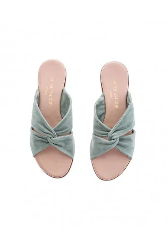 Mule Jacques Loup vert bandes torçadées pour femme