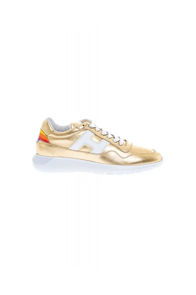 Gold colored sneakers "I-Cube" Hogan for women