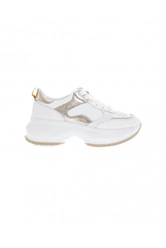 White and gold sneakers Hogan "New Iconic" for women