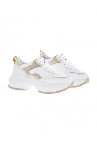 Tennis Hogan "New Iconic" blanc-or pour femme