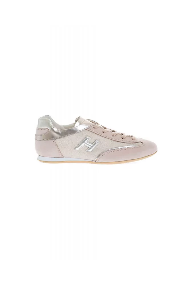 Tennis Hogan "Olympia" beige-or pour femme