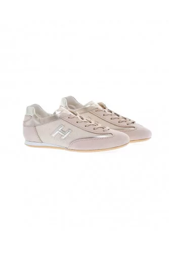 Tennis Hogan "Olympia" beige-or pour femme