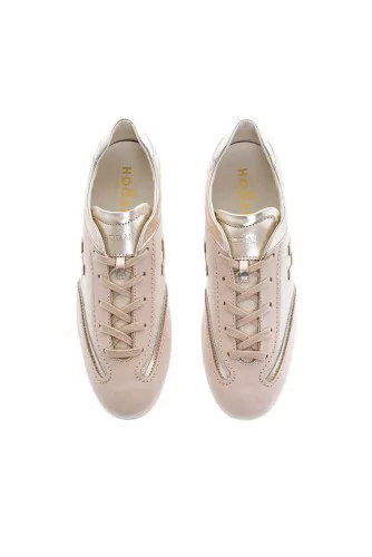 Beige and gold colored sneakers "Olympia" Hogan for women
