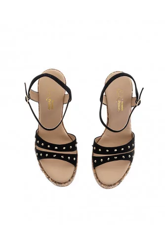 Black platform sandals with decorative nails Fernando Pensato for women