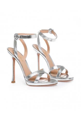 High-heeled silver sandales Gianvito Rossi for women