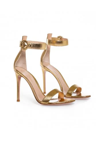 High-heeled golden sandales "Portofino" Gianvito Rossi for women