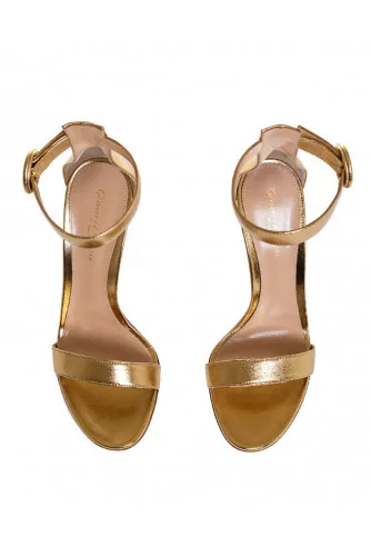 High-heeled golden sandales "Portofino" Gianvito Rossi for women