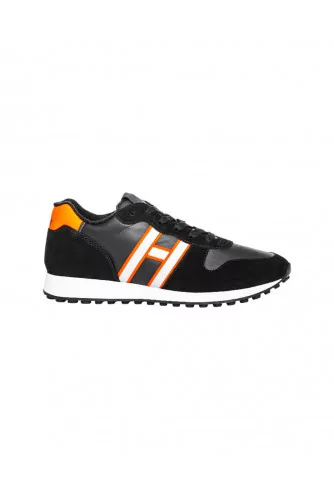Black sneakers with orange details "Running" Hogan for men