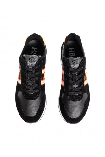 Black sneakers with orange details "Running" Hogan for men