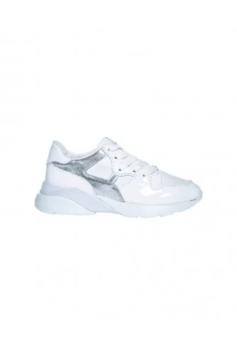 Active One - Leather sneakers with silver yokes