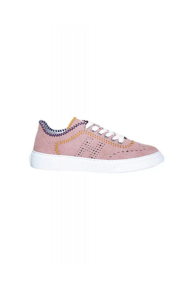 Tennis Hogan "Cassetta" rose-jaune pour femme