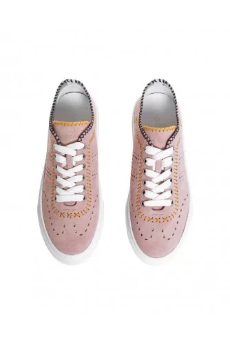 Tennis Hogan "Cassetta" rose-jaune pour femme