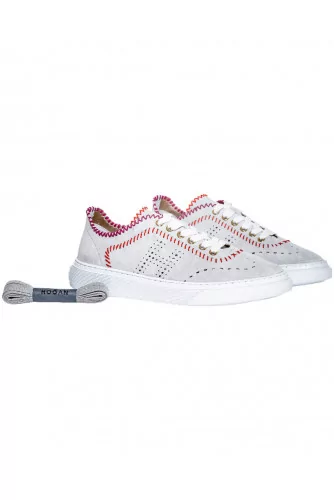 Tennis Hogan "Cassetta" gris-rose pour femme