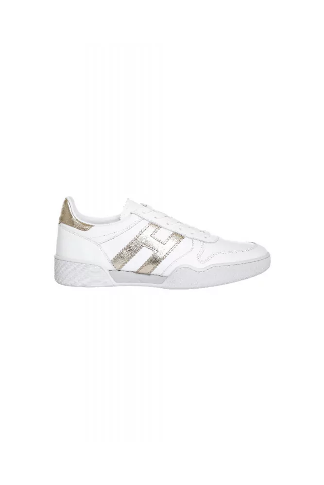 Tennis Hogan "Retro-volley" blanc-or pour femme