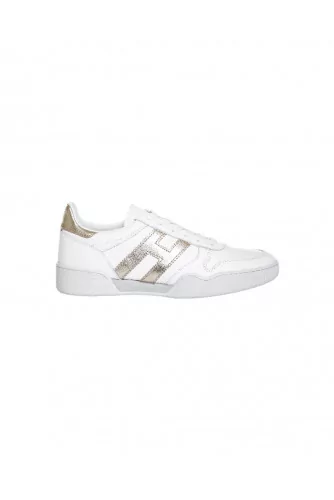 Tennis Hogan "Retro-volley" blanc-or pour femme