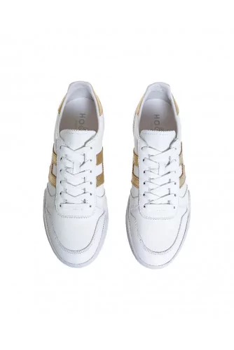 Tennis Hogan "Retro-volley" blanc-or pour femme