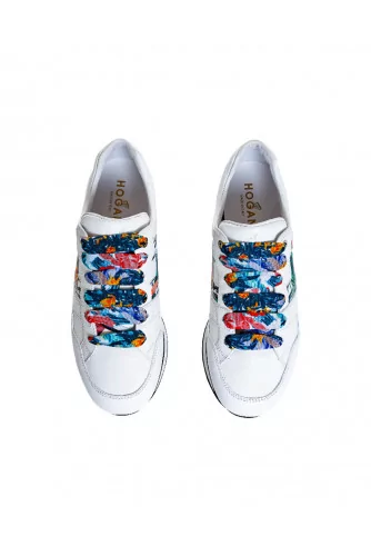 White sneakers with multicolor decorations "222" Hogan for women