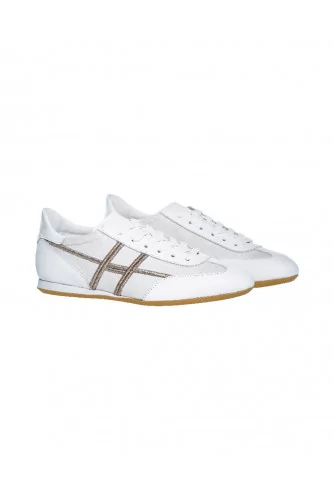 White and gold sneakers "Olympia" Hogan for women