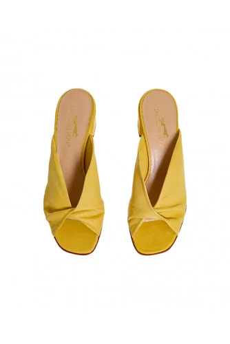 Mule Jacques Loup jaune orangé drapée twistée, tal.50 pour femme