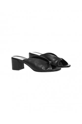 Black draped mules Jacques Loup for women