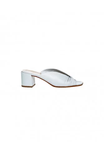 Cream colored draped mules Jacques Loup for women