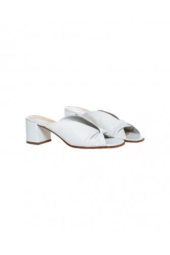 Cream colored draped mules Jacques Loup for women