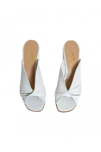 Cream colored draped mules Jacques Loup for women