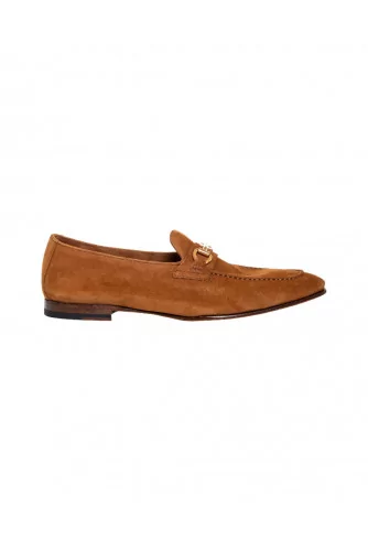 Brown moccasins with metallic bit Jacques Loup for men