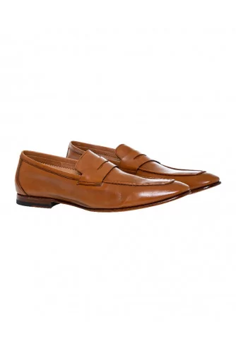 Cognac colored moccasins Jacques Loup for men