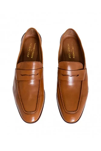 Cognac colored moccasins Jacques Loup for men