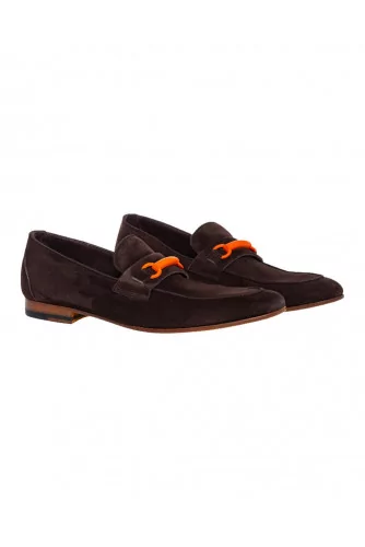 Brown mocassins with rubber bit Jacques Loup for men